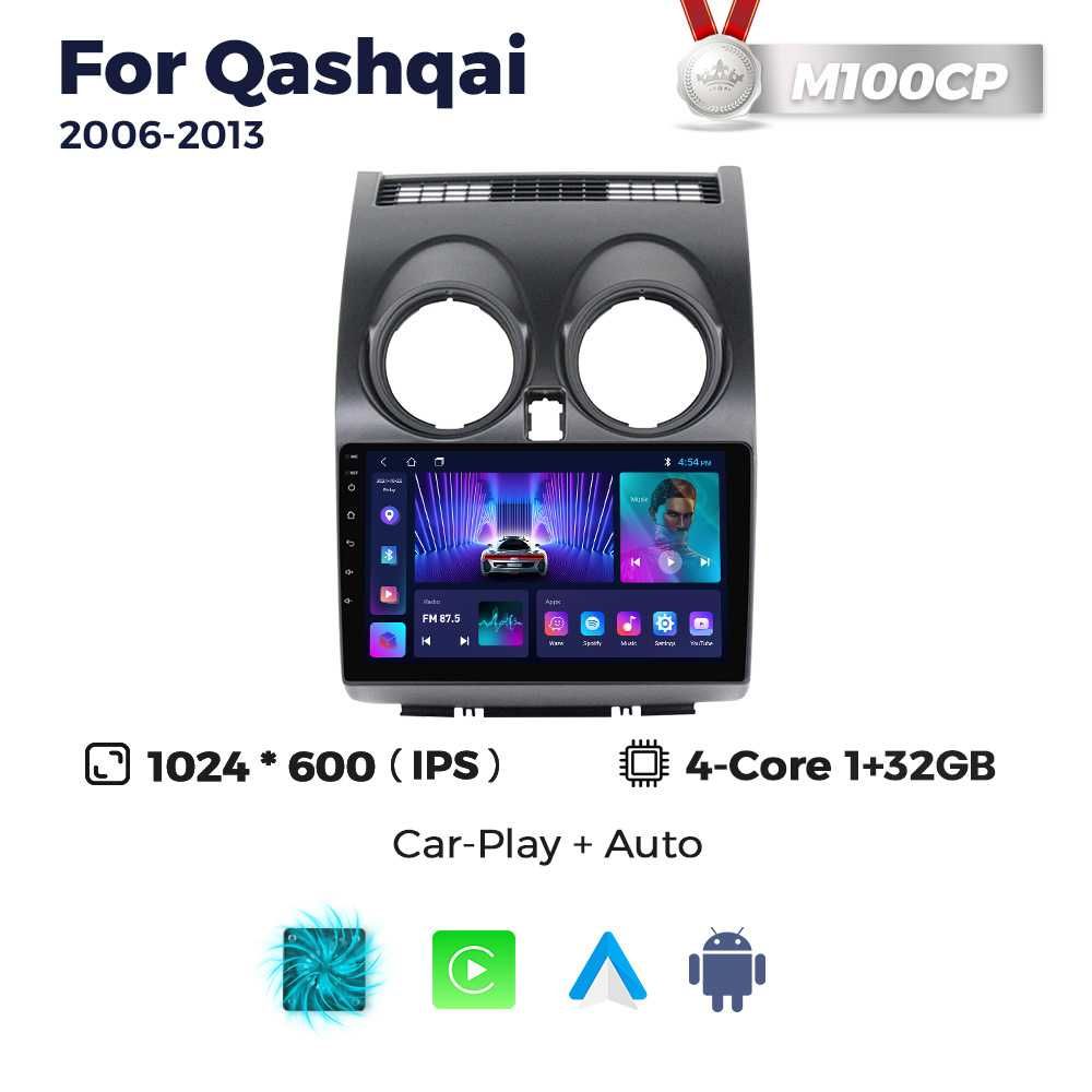 Магнітола Nissan Qashqai 1 2006-2013 android 10 GPS навігація кашкай