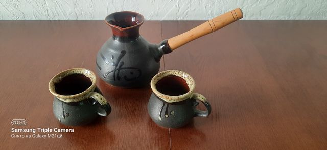 Турка и чашки, набор для кофе