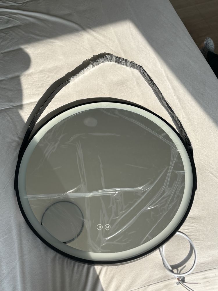 Nowe lustro led 60cm na pasku dotykowe czarna rama