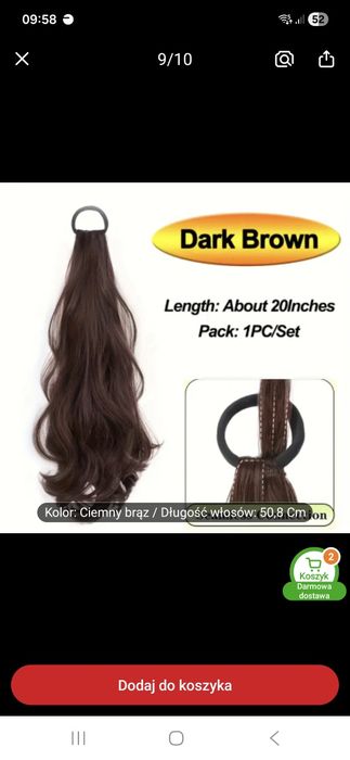 Sztuczny kucyk na gumce