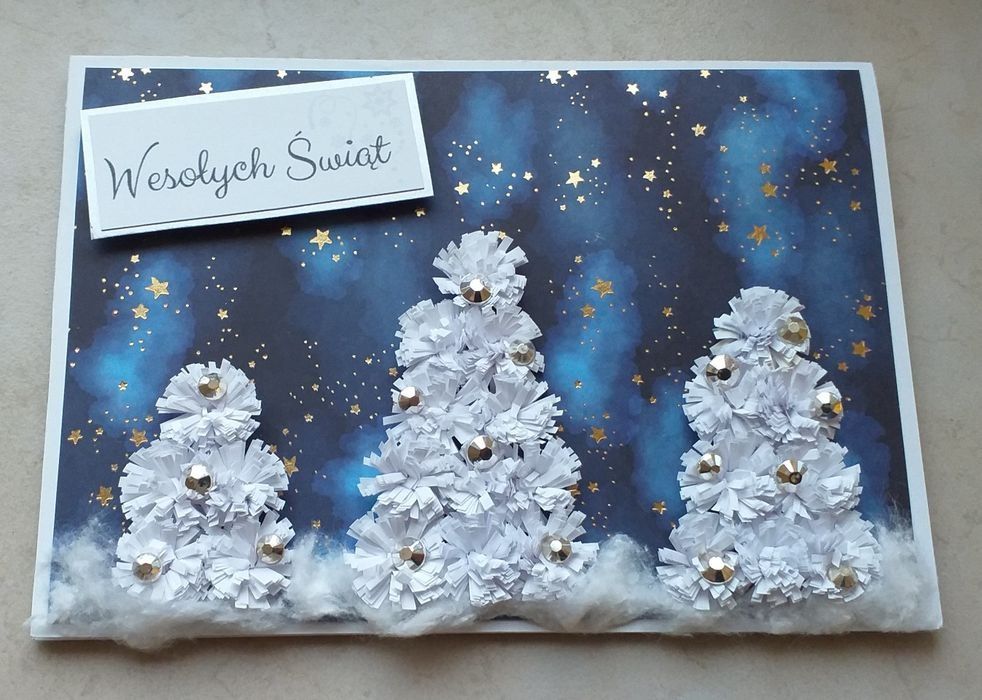 WYPRZEDAŻ Kartki na Boże Narodzenie RĘKODZIEŁO quilling