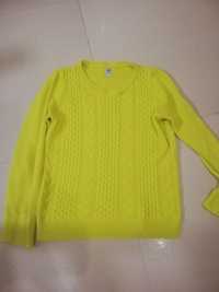 Damski sweter limonkowy