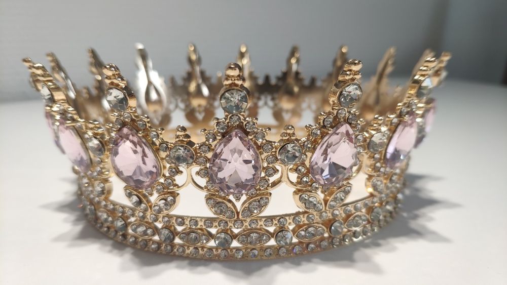 Корона на торт 12,5 см, глітер(харчові блистівки), топери