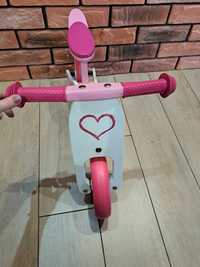 Rowerek biegowy dla dziewczynki różowo biały