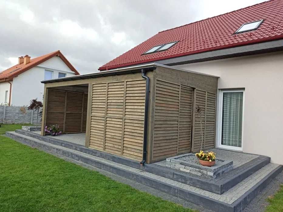 Drewniane Zadaszenie Taras Pergola Carport Ruchome deseczki Puławy