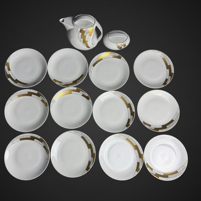 Serwis kawowy Bohemia Carlsbad art-deco na 12 osób B5/022211