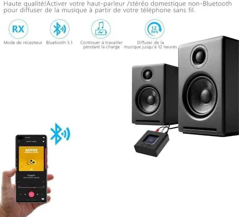 1mii Mini bezprzewodowy odbiornik audio, adapter Bluetooth 5.0 stereo