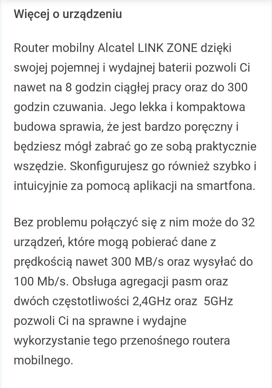 Alcatel linkzone 4g lte Cat 7