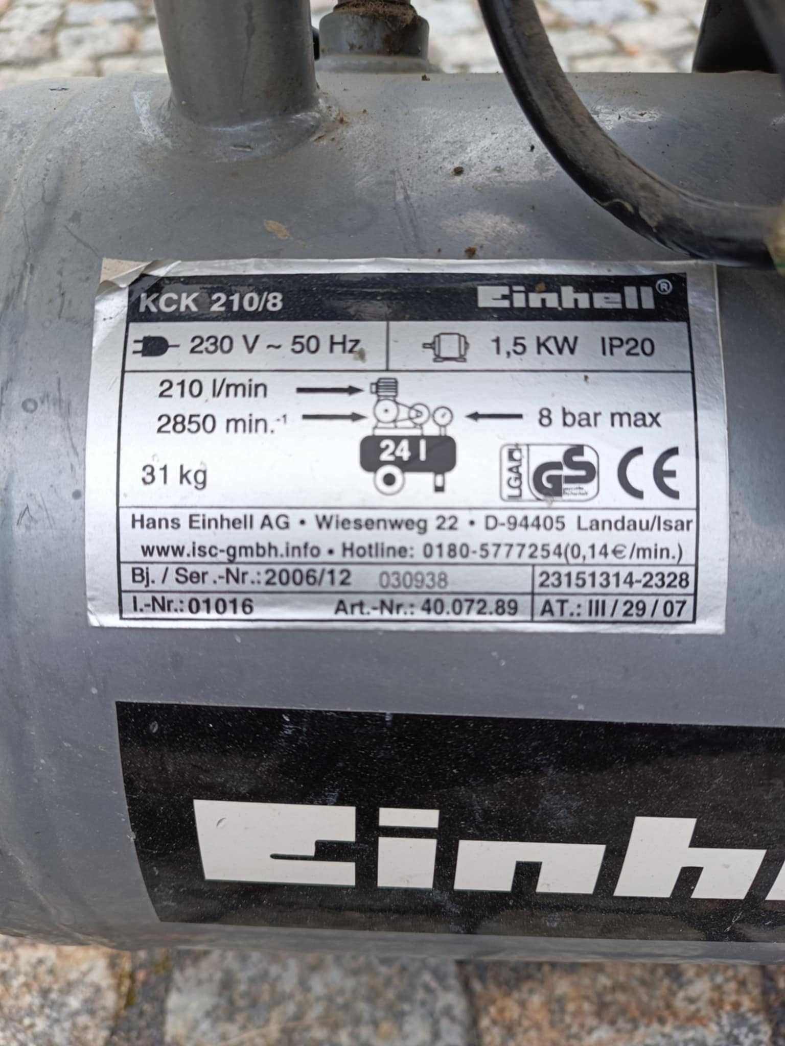 Kompresor niemieckiej firmy Einhell 24 L 8 bar
