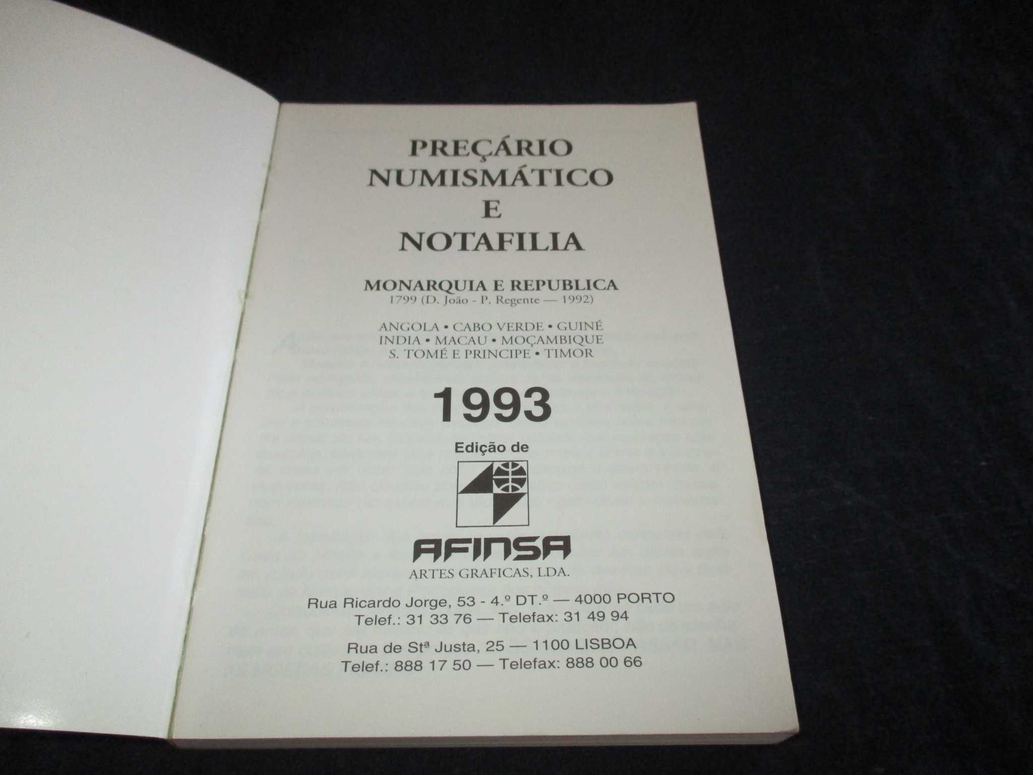Livros Numismática e Notafilia Afinsa 1991 e 1993