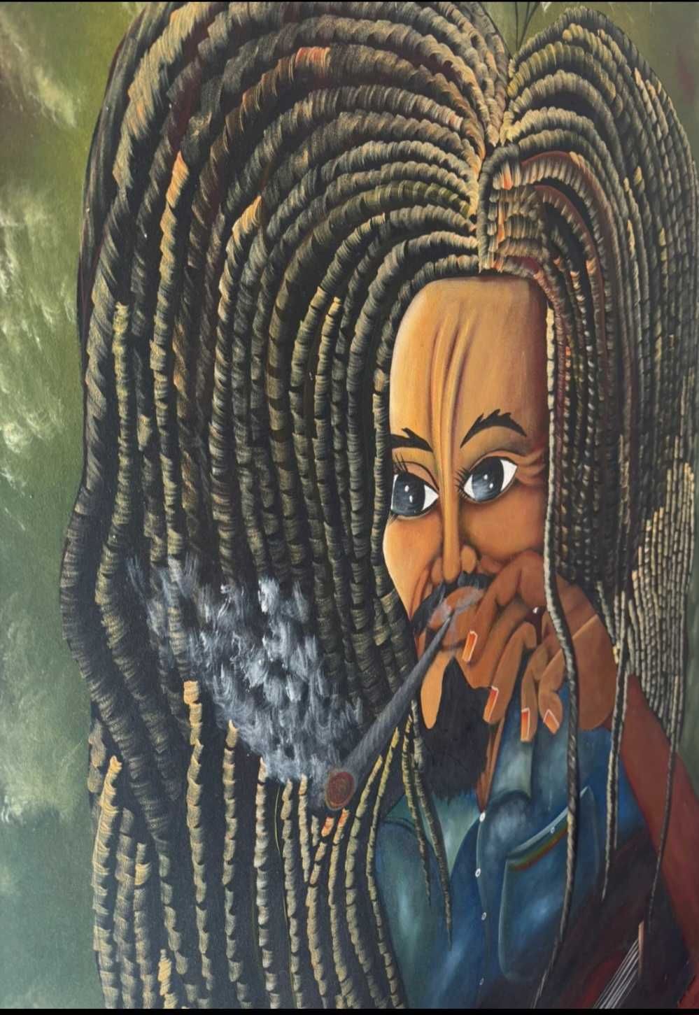 Quadro Exclusivo de Bob Marley - Pintura à Mão - Autografada