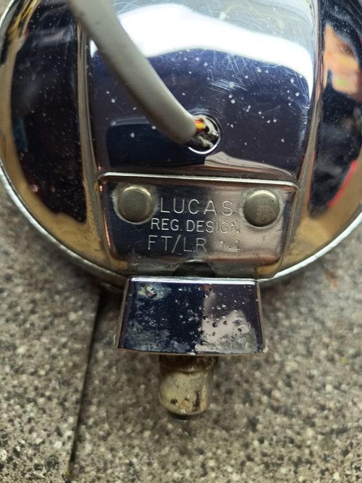 Lucas FT/LR 14 carcaça de luz de ponto cromado , vintage.
