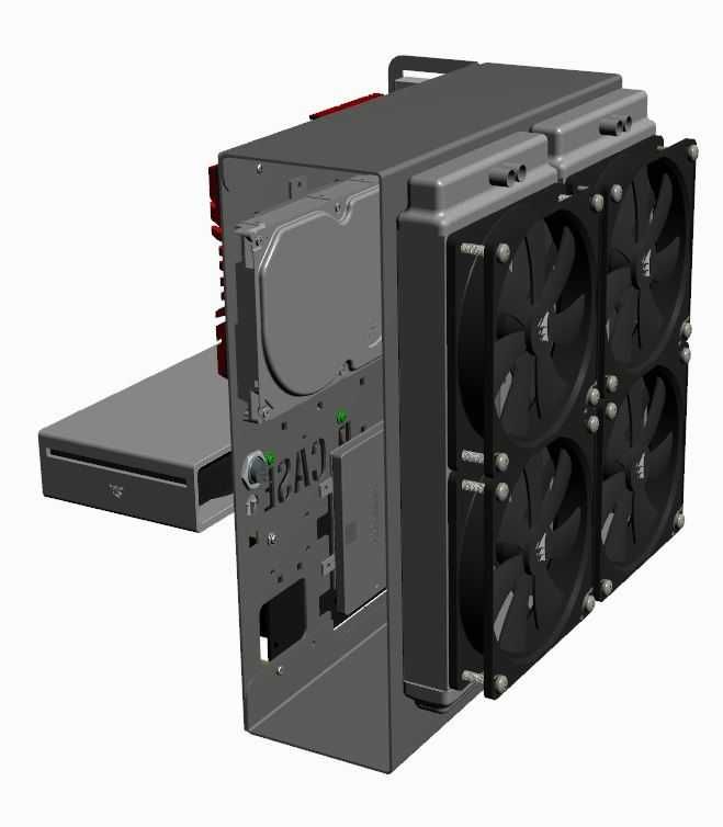 P-CASE 6 ATX + SFX , 2 x AIO 240 , 1 x HDD, 2 x SSD test bench,