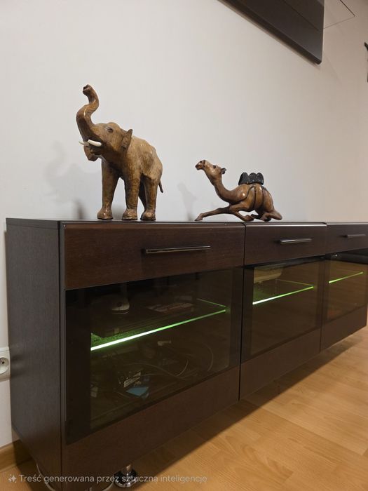 Meble do salonu ciemny brąz