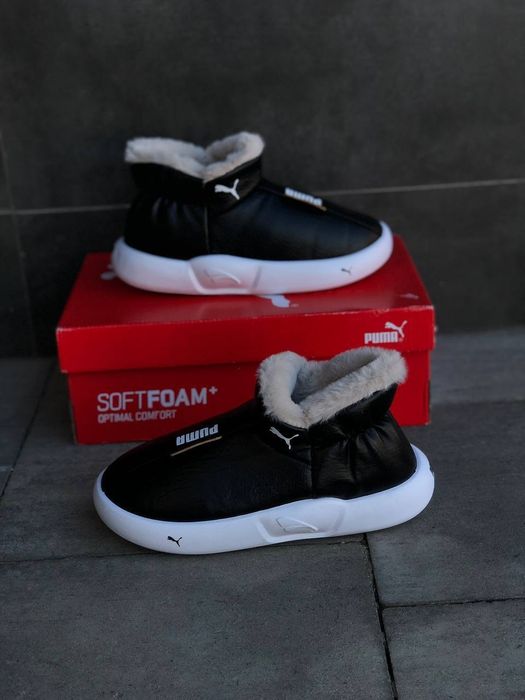 Мужские Сноубутсы Puma Черные уличные дутики Пума Чоловічі Сноубутси