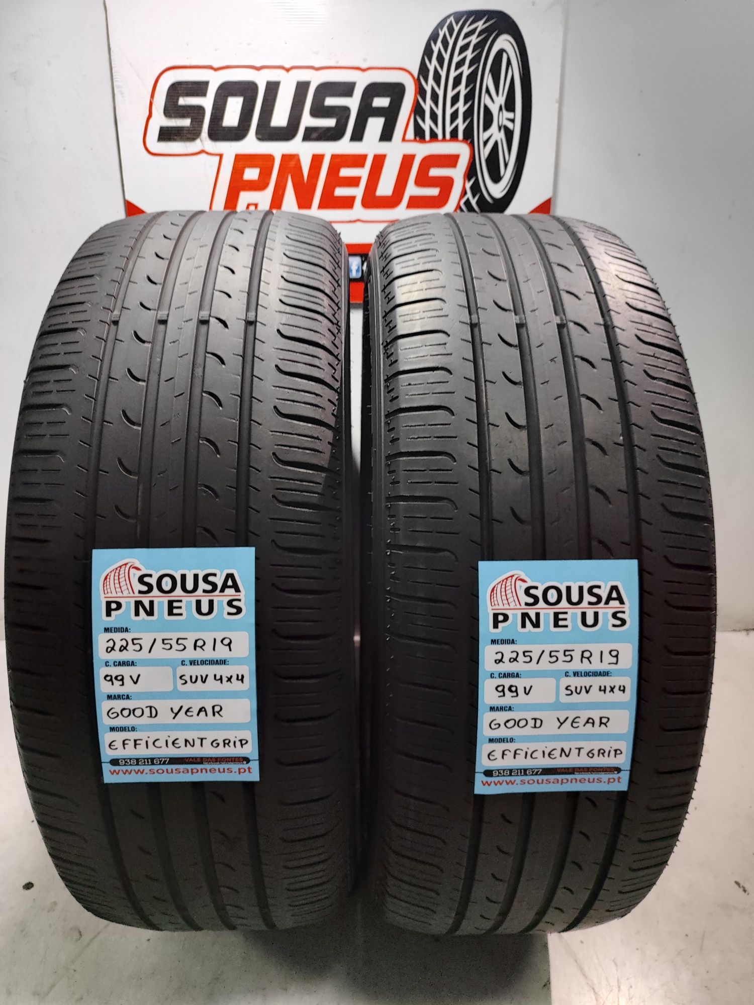 2 pneus semi novos Good Year 225/55R19 Oferta dos Portes