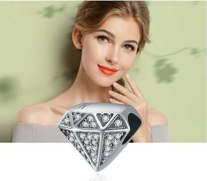 Pandora Charm koralik diament brylant kryształ