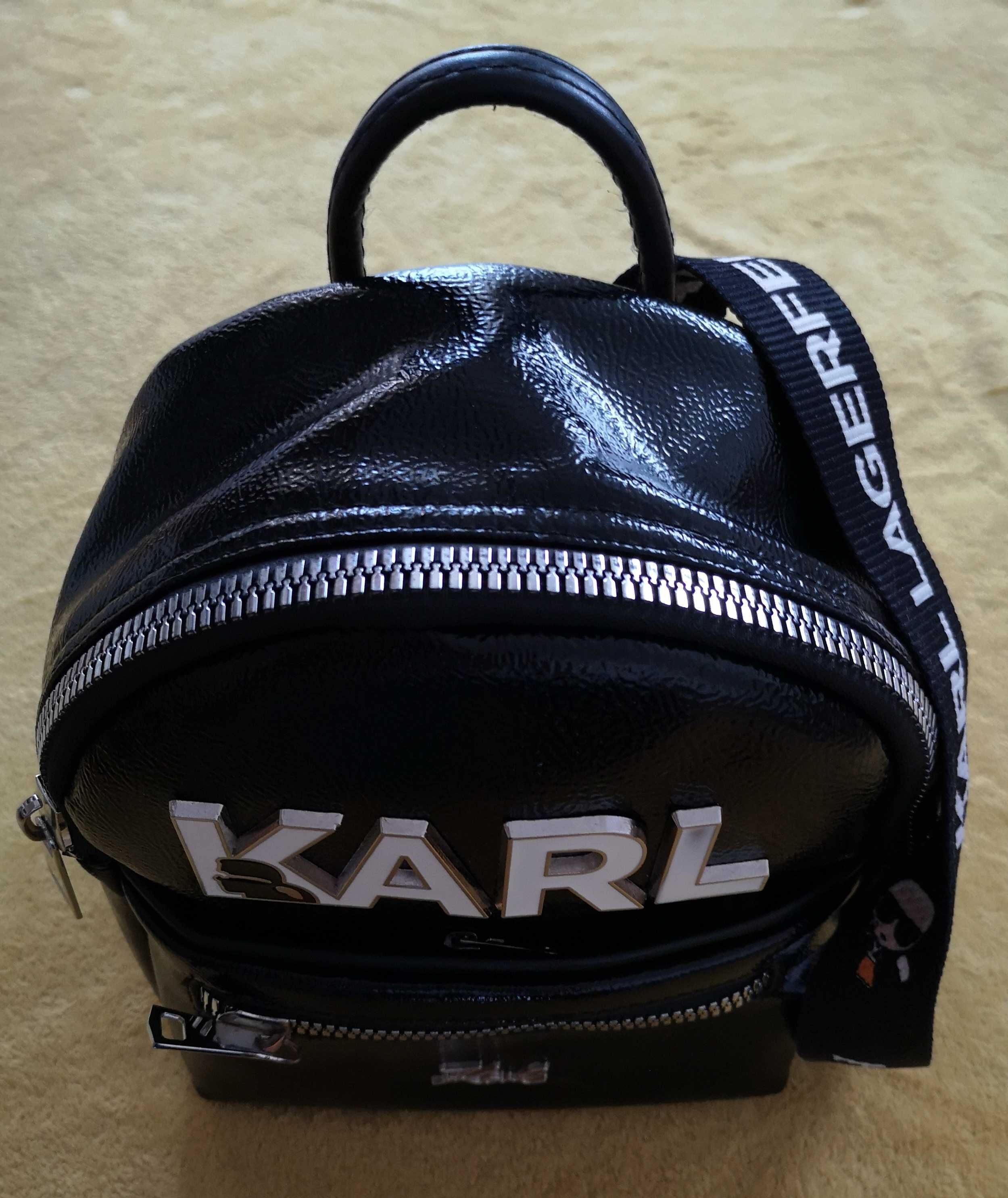 Bardzo ładny Czarny Plecak Karl Lagerfeld