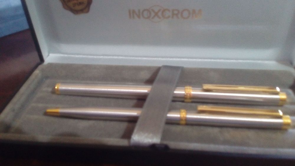 canetas prateadas inoxcrom vintage