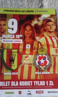 program meczowy Korona Kielce - Wisła Kraków 9 .03.2019