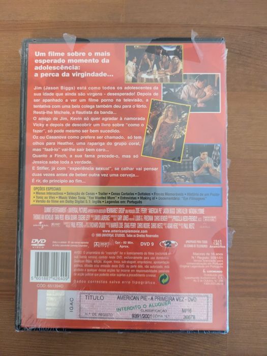 DVD NOVO e SELADO - " American Pie - Primeira Vez " 1999