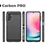 Etui Silikonowe Carbon Pro Do Samsung A35 Czarne Ochrona Telefonu