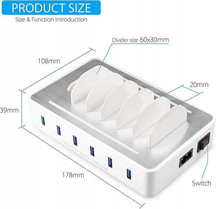 6-portowa Stacja ładująca USB HZPY0018