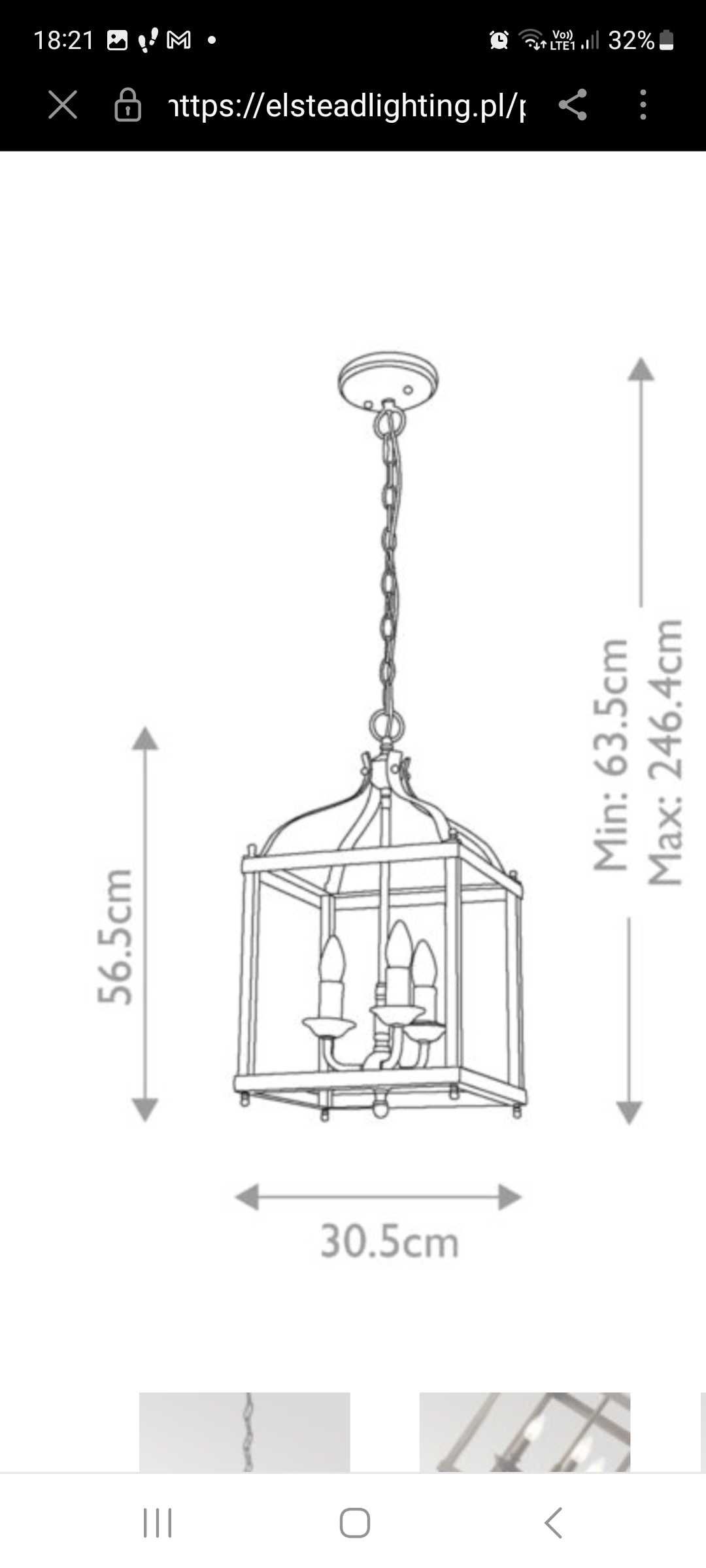 2 Lampy Hampton wiszące LARKIN KL/LARKIN/P/S OZ Elstead