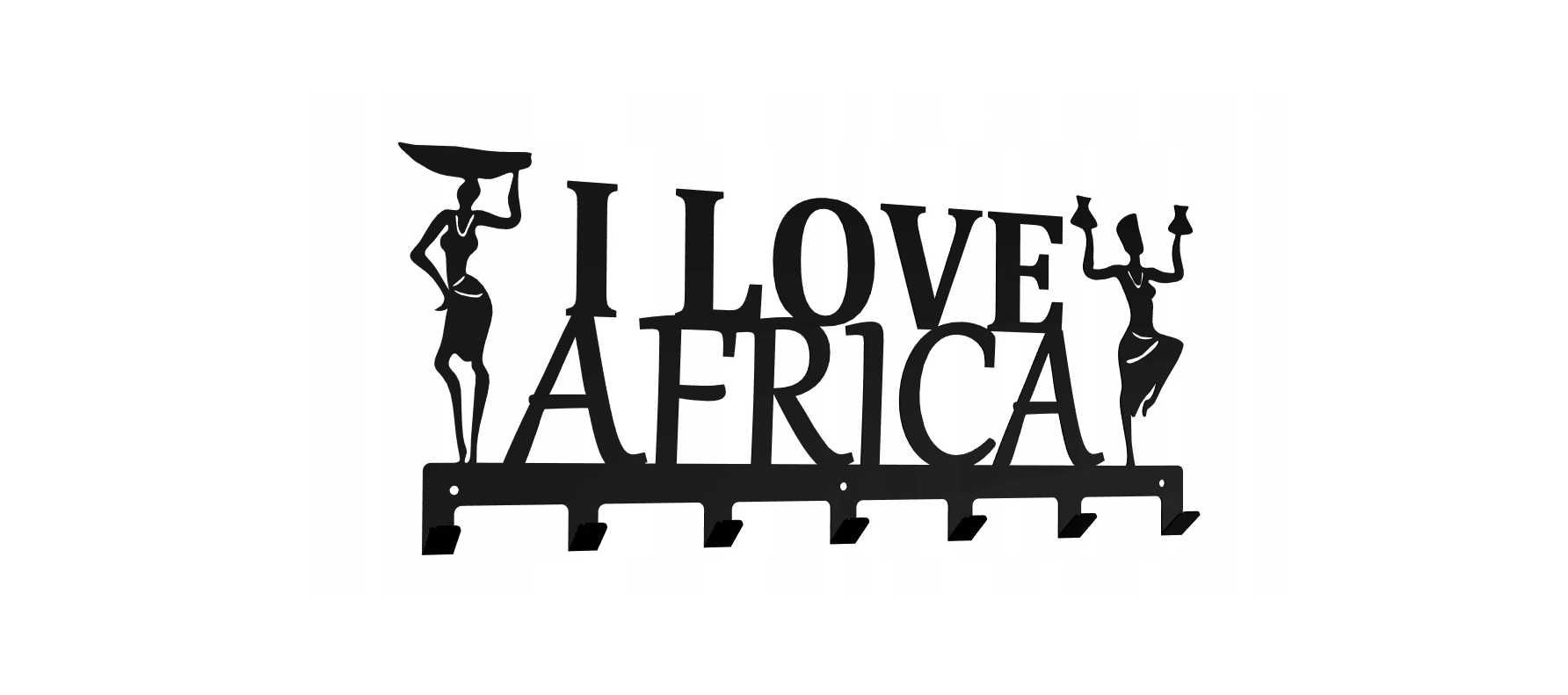 WIESZAK na ubrania ręczniki I LOVE AFRICA loft