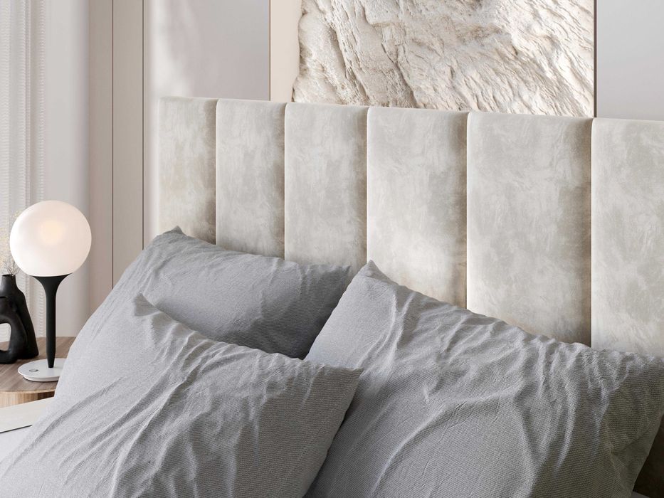 Łóżko kontynentalne z pojemnikiem beżowe szybka wysyłka