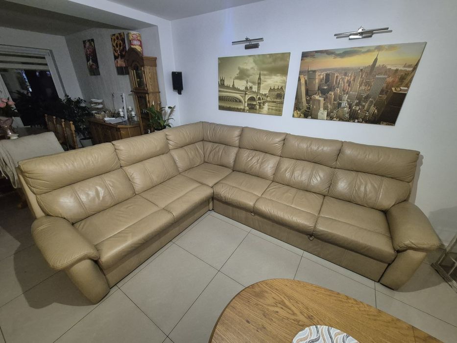 Kanapa skórzana z funkcją spania