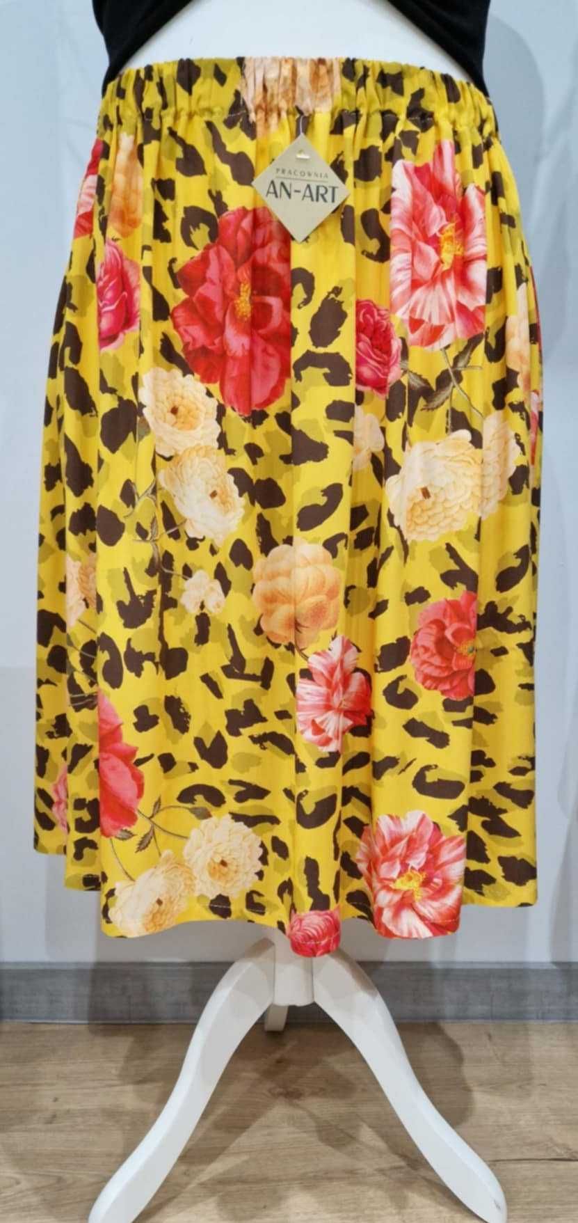 Spódnica damska panterka w kwiaty, 2XL/3XL