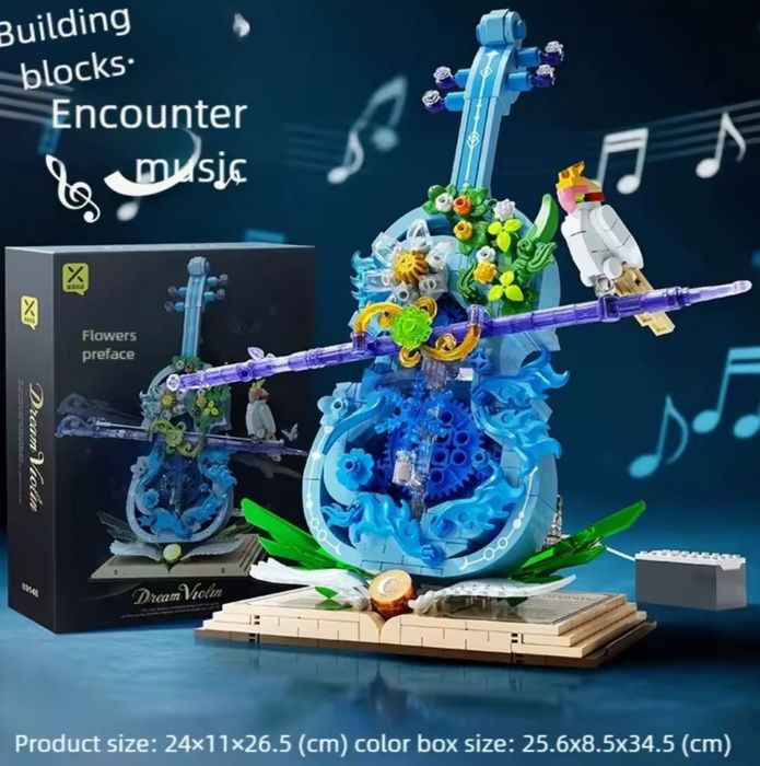 Конструктор скрипка совместим с LEGO цветы