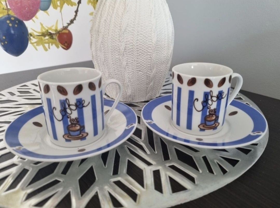 Expresso filiżanka talerzyk porcelana komplet 4 elem.