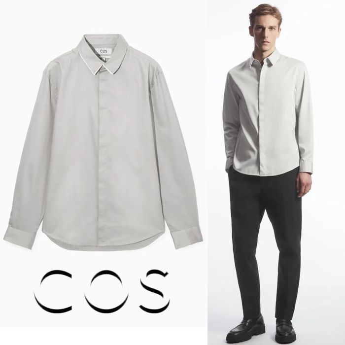 Cos бавовняна чоловіча сорочка з подвійним коміром