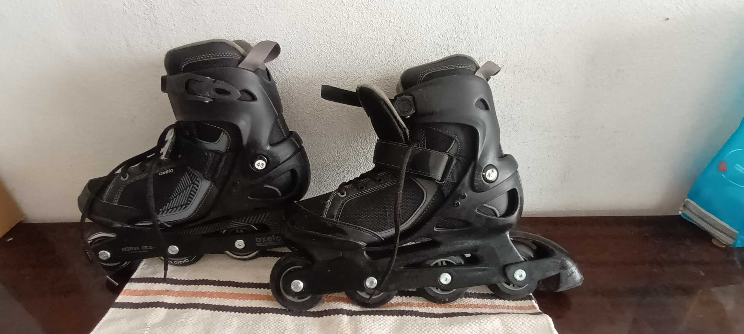 Patins em linha, numero 43, quase sem uso.