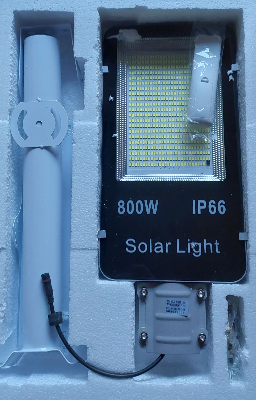 Duża Lampa Solarna 800W Latarnia Halogen LED Solar Pilot + Uchwyt