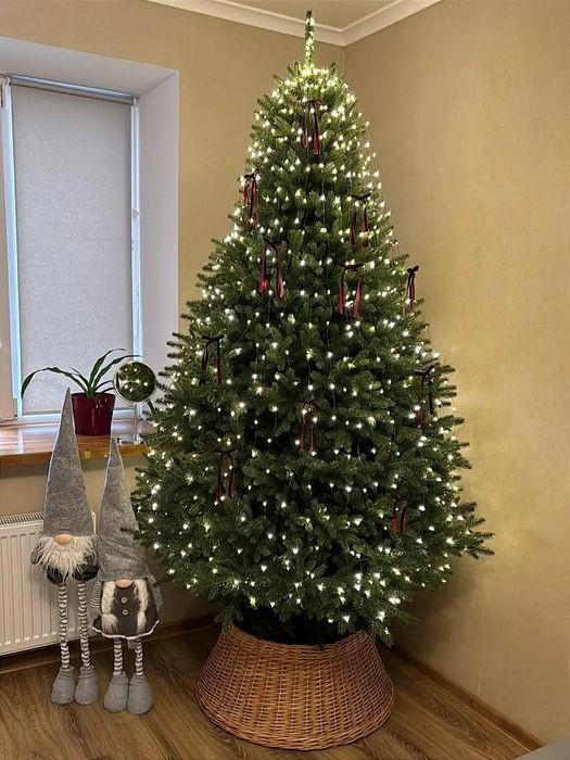 Альпійська зелена топ штучна лита ялинка преміум якості ёлка литая
