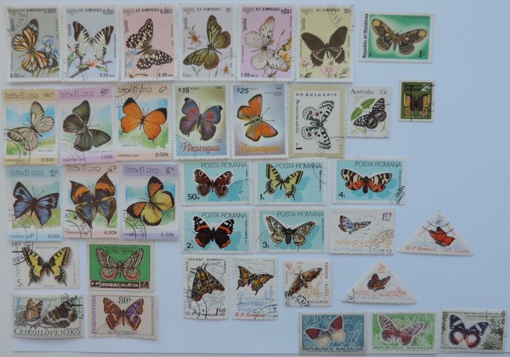 Почтовые марки поштучно и коллекцией. Бабочки #butterfly