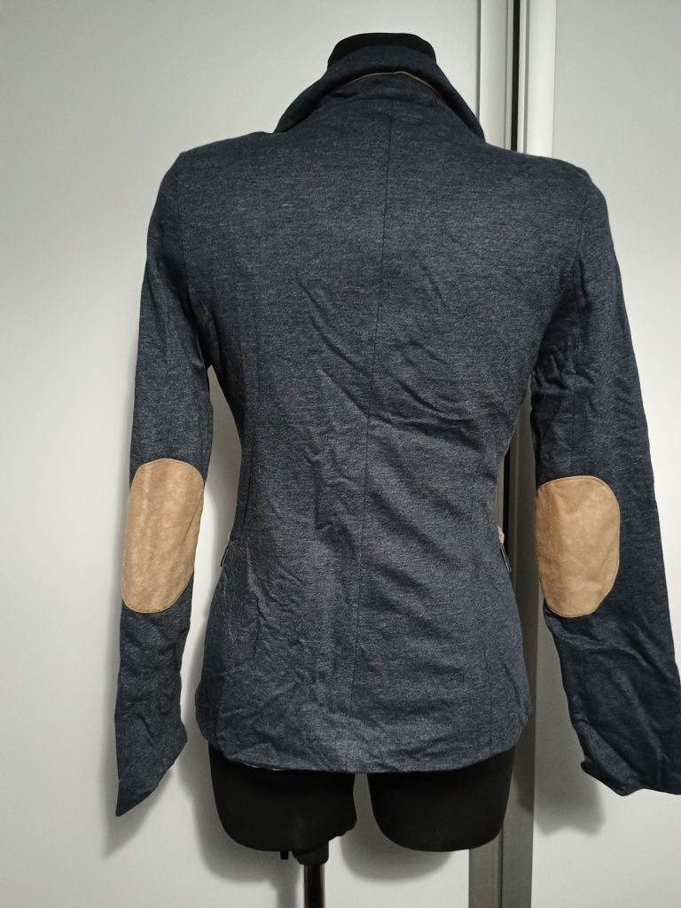 Marynarka granatowa granat beż elegancka  r. 36 S