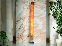 Lampa Podłogowa Golden Mara 160 cm Drewniana Fornir topola czeczot