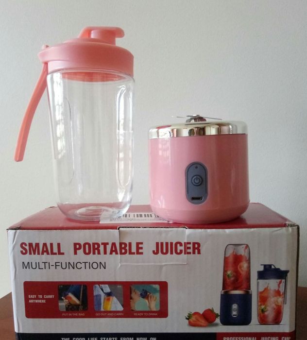 Соковыжималка/блендер для смузи портативный, 300 ml. Цвет розовый