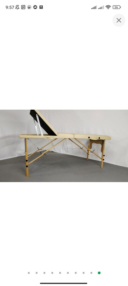 Масажний стіл кушетка ROG 3секции ширина 70см з підголовником і підлок