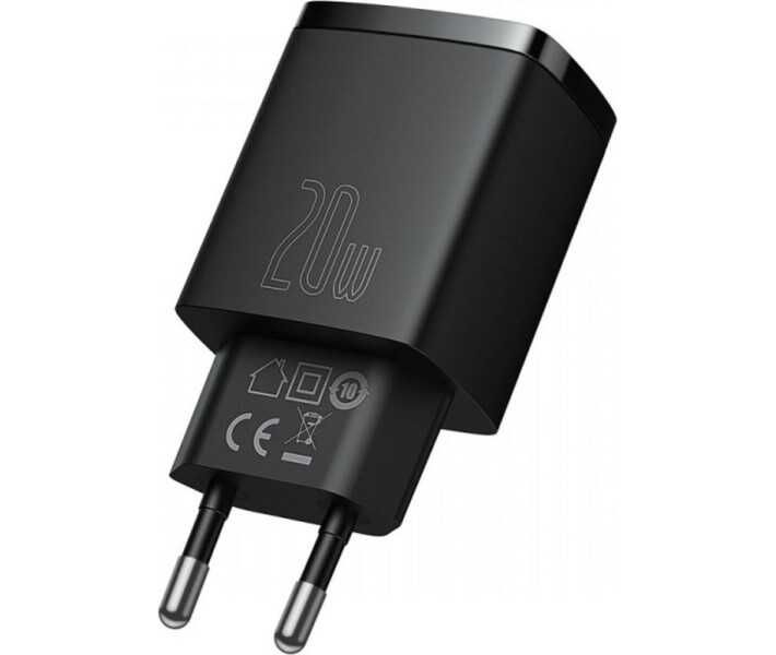 Baseus Compact Quick Charger U+C 20W EU Black (CCXJ-B01)