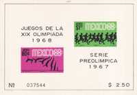 znaczki pocztowe - Meksyk 1967 bl.9 cena 3,60 zł kat.4€ - sport