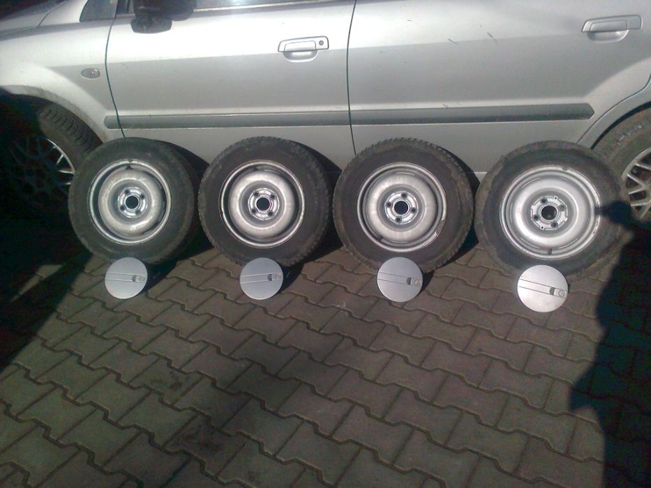 4 Koła Felgi Stalowe 13 Srebrne Kołpaki Dekle Kapsle VW Golf 2 II 4x10