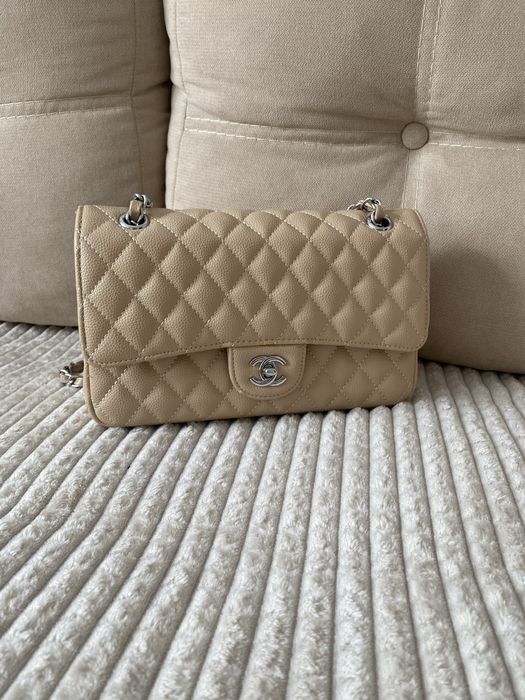 Бежева шкіряна сумочка, 26х16