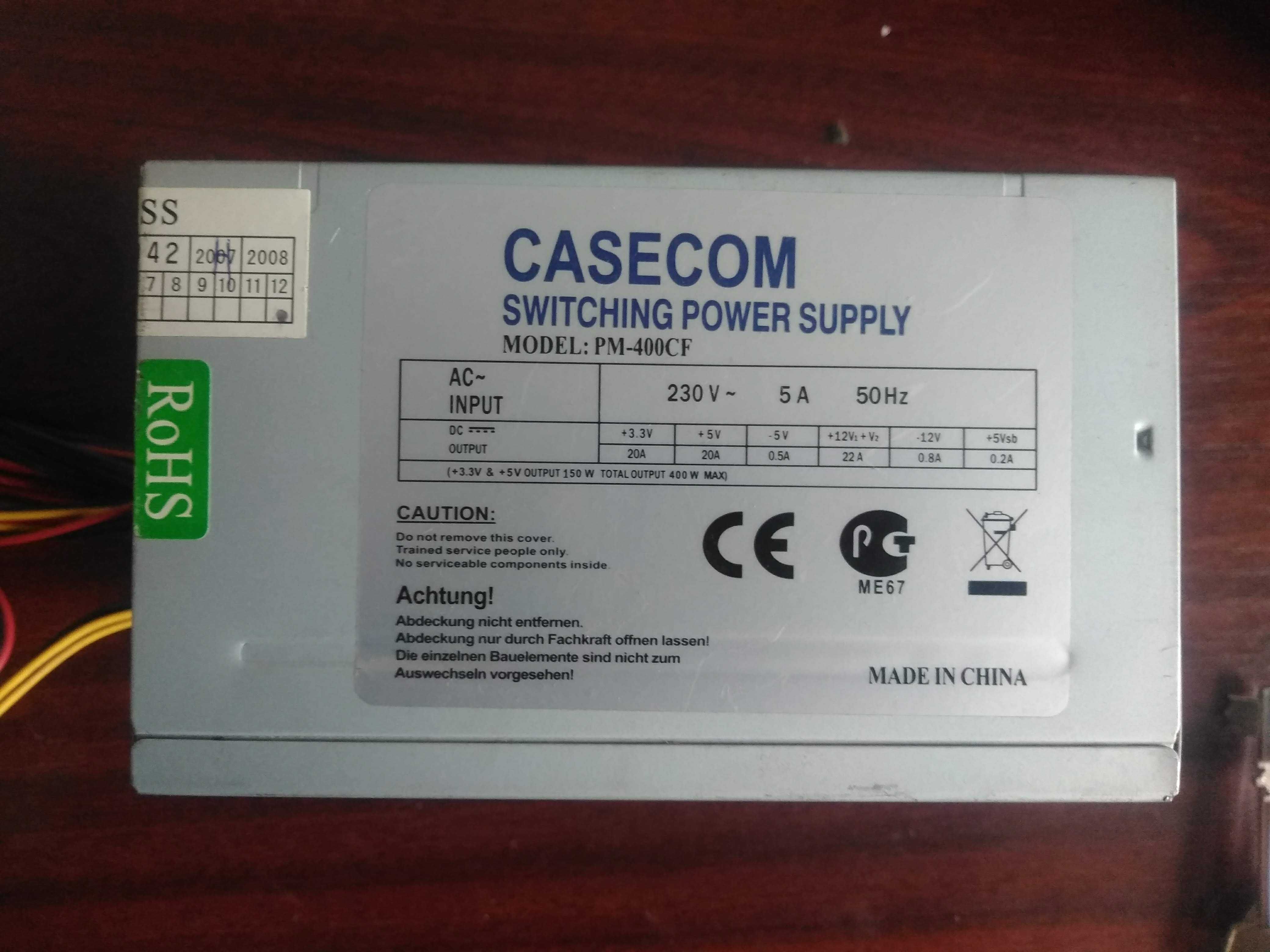 Блок живлення ATX CASECOM PM-400CF