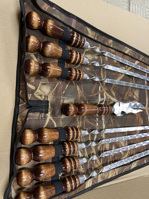 Набір шампурів у тканевому чохлі 6 шт 3 мм