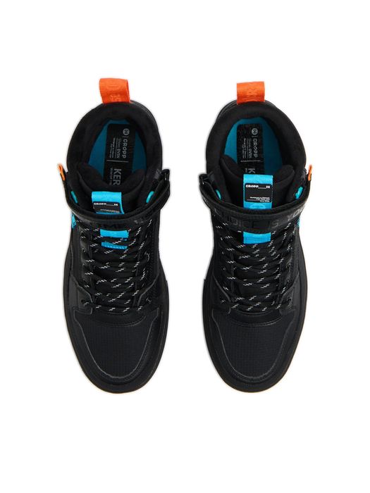 Зимові чоловічі кросівки утеплені прорезинені чорні 43-45